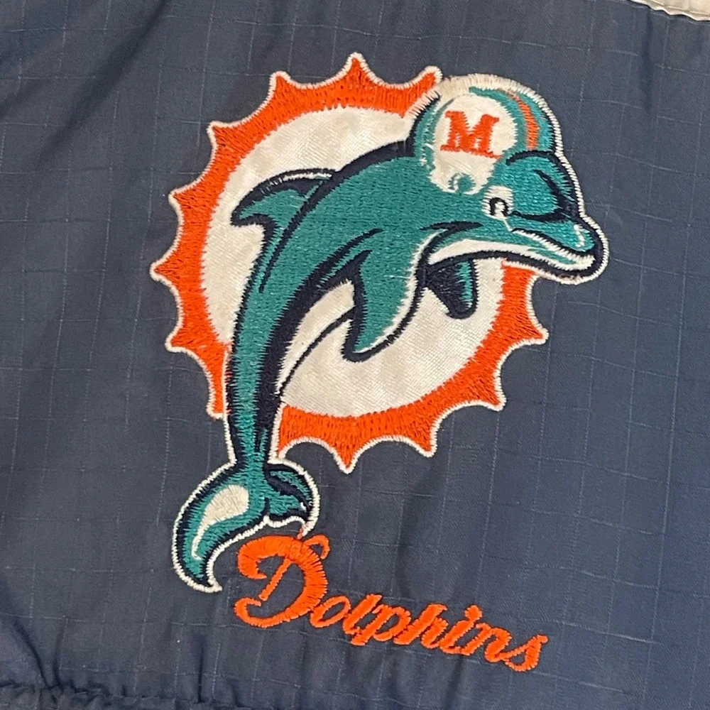 Pro Player Vtg 90's Kids Youth Large Miami Dolphins NFL Reversible Puffer Jacket